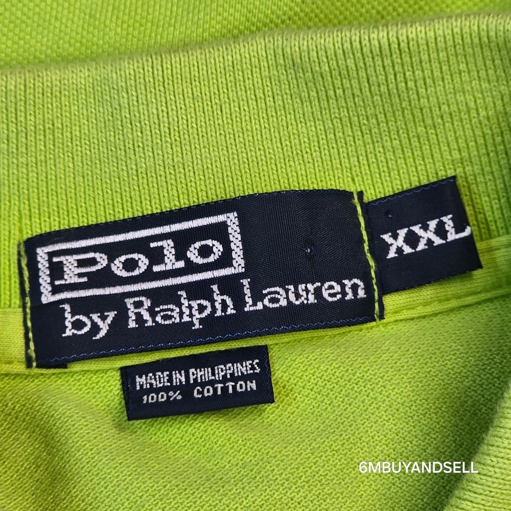 Polo Ralph Lauren Mens XXL Lime Green Pique Cotton Short Sleeve Polo‎ Shirt - Picture 3 of 10